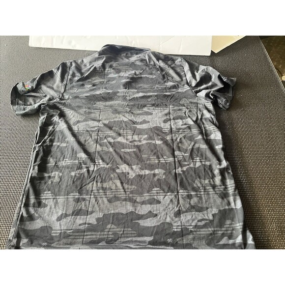 Travis Mathew Shirt Adult XXL Black Gray Camo Stretch Golf Polo Performance Mens - Picture 7 of 8